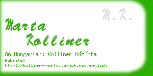 marta kolliner business card